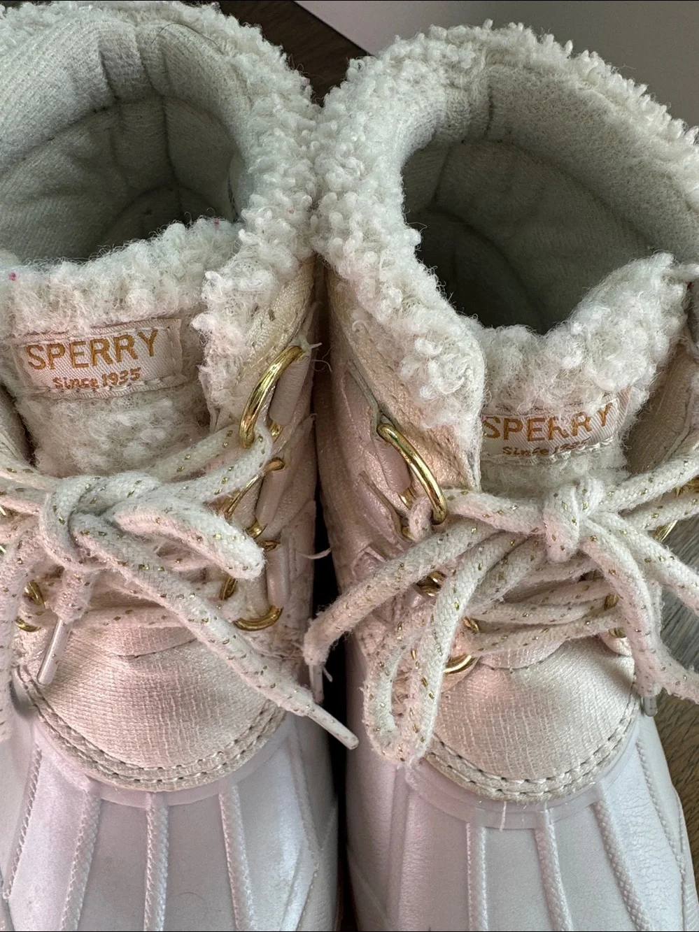 Sperry Waterproof Winter Ankle Boots alpine white size 3 girls